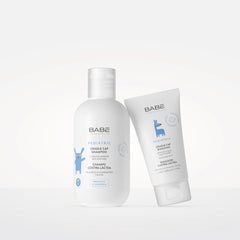 Laboratorios Babe cradle cap shampoo promotes scalp care and hair shine after use.