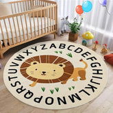 Lacomfy Kids ABC Rug with a round lion design encourages imaginative play