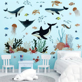 Ladinimo Ocean Wall Decal Whale enriches nursery decor with playful marine charm.