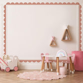 Ladinimo scallop border wall sticker in coffee edge decor for doors.