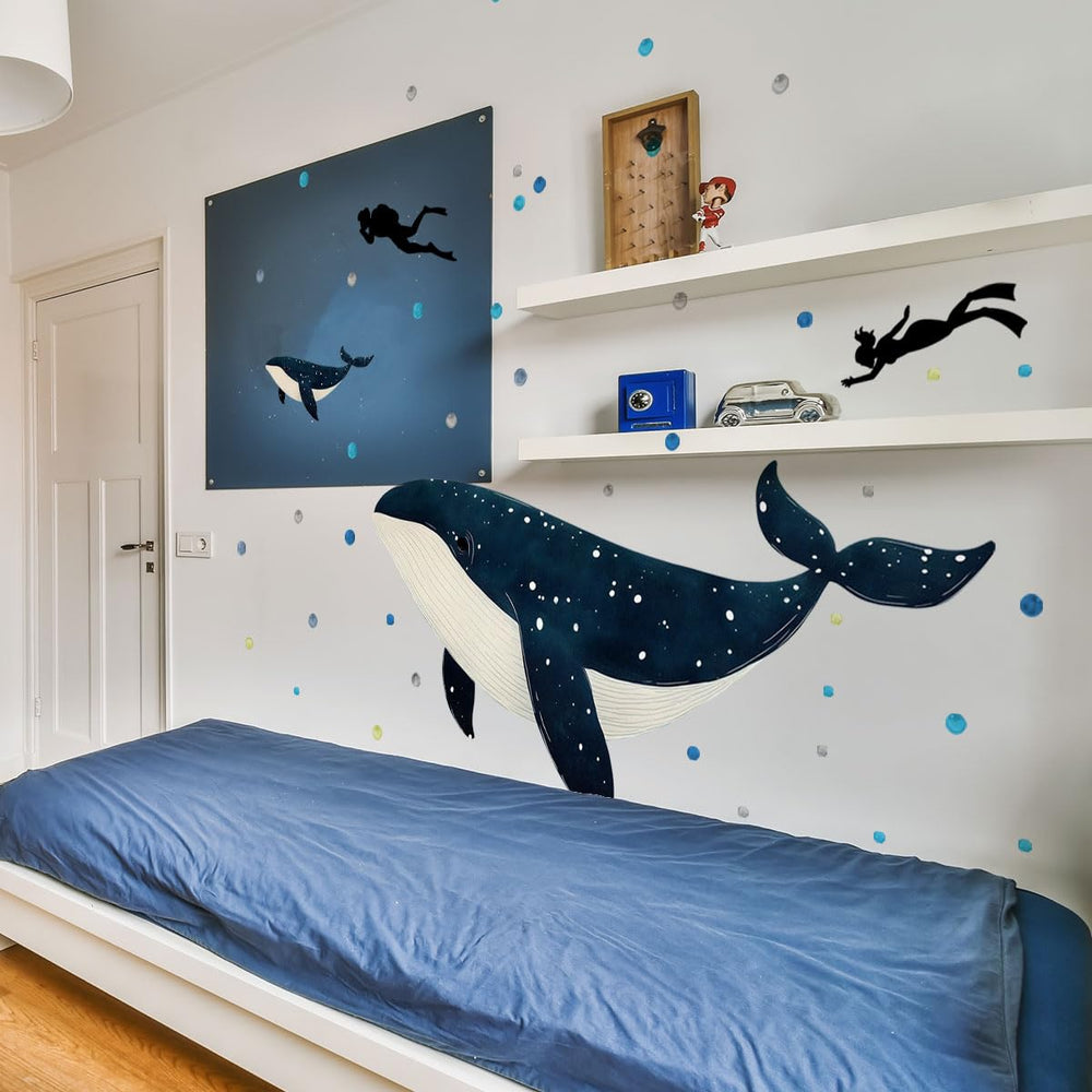 Ladinimo Under Sea Whale wall sticker brightens nursery walls with playful ocean vibes.