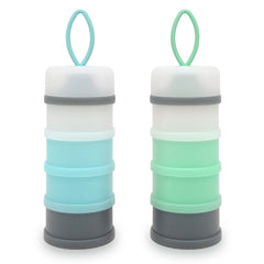 LADISO baby formula dispenser with 4-layer stackable compartments for precise portions on the go.