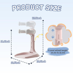 Built in shower head holder keeps water within easy reach