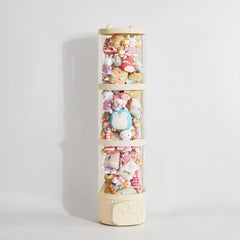 LALABOO stuffed animal storage tube 42in tall displays plush toys for quick playtime.