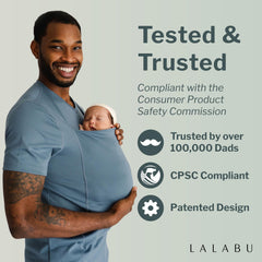 Lalabu Dad Shirt promotes hip-friendly carry and soothing bonding.