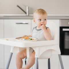 LalaDream deep square plate provides extra space for growing kids' meals.