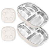 LalaDream stainless steel kid plates with suction bottom for stable meals and mess control.