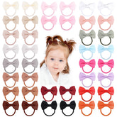 LALAURA earth color baby hair bows with ties for gentle styling and outfit pairing