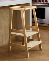 Lalo Tower in adjustable height mode for toddlers, enabling safe reach.