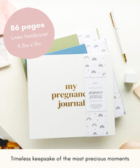 Lamare Pregnancy Journal pages layout with prompts and photo spaces for memories.