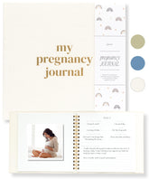 Lamare Pregnancy Journal cover closeup showing premium linen texture for lasting keepsakes.