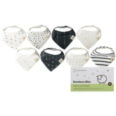 Lamb Babies bandana bib in soft cotton for newborn comfort and drool protection.