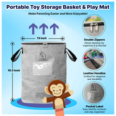 Lambdano pocket-label design helps kids identify toy zones for quick cleanup.