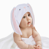Lambs & Ivy bunny hooded towel with plush ears for cozy wrapping