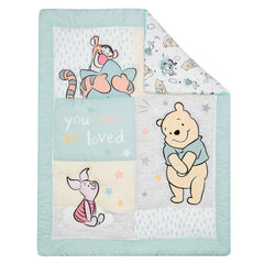 Lambs & Ivy Winnie the Pooh Hugs crib skirt adds pastel charm to the nursery