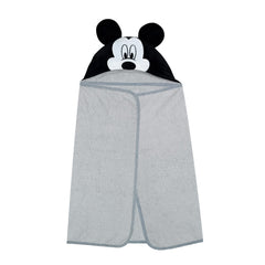 Lambs & Ivy Mickey hooded towel closeup highlights velour hood and cozy finish.