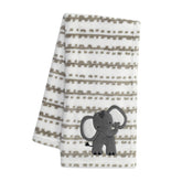Lambs and Ivy Jungle Safari elephant blanket close-up plush texture for cozy snuggles