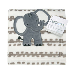 Lambs and Ivy Jungle Safari plush minky blanket texture highlights baby softness
