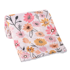 Lambs & Ivy Little Garden colorway pink-peach-strawberry-goldenrod for nursery charm