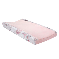 Lambs & Ivy Signature Botanical Minky changing pad cover central panel keeps baby warm during diaper changes.