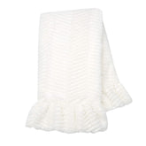 Lambs & Ivy Signature white chevron minky blanket provides ultra-soft comfort for cozy baby snuggles.