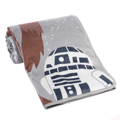 Lambs & Ivy Star Wars Rebels blanket with Chewbacca, R2-D2 and C-3PO center for car seat warmth