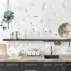 Lamkidle botanical leaf decals for living rooms elevate decor easily