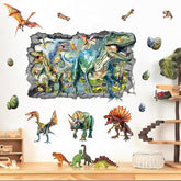 Lamkidle large watercolor dinosaur wall sticker enhances kids' room with vibrant jungle vibes.