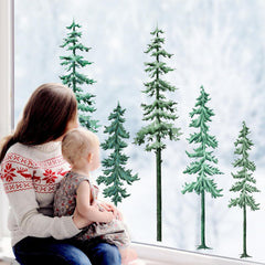 Lamkidle forest wall decals transform dining room walls into a woodland scene