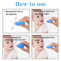 Lamoutor baby nasal aspirator ball head enables easy, controlled suction.