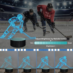 Lampeez ice hockey player 3D night light color modes enable soft bedtime ambiance