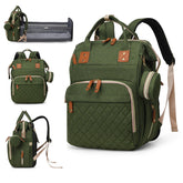 Lamroro diaper bag with changing station ready for on-the-go diaper changes.