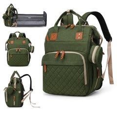 Lamroro diaper bag with changing station ready for on-the-go diaper changes.