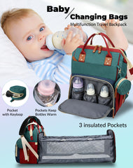 Lamroro large capacity diaper bag with 18 pockets for organized storage