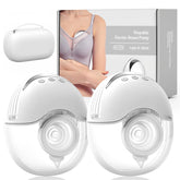 LAMSUET hands-free breast pump worn in a bra for discreet pumping.