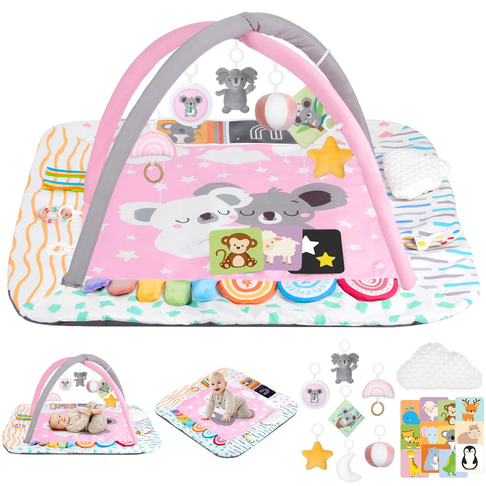 Lanabuna Baby Play Mat with six sensory zones for early exploration.