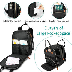 LANDICI bag features insulated bottle pockets for on-the-go feeds