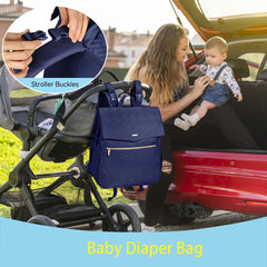 LANDICI diaper bag backpack interior pockets organize items for easy reach during outings.
