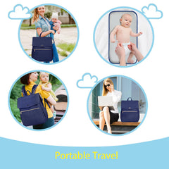 LANDICI diaper bag backpack stroller buckles attach to a stroller for hands-free outings.