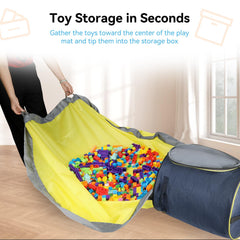 LANDICI multi-purpose toy storage in blue with ample capacity for various items.