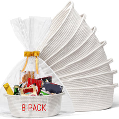 LANDNEOO baby gift basket with gift bags and ribbons, ideal for nursery organization.