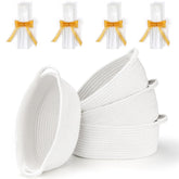 LANDNEOO small woven basket with handles for toy storage and nursery decor.