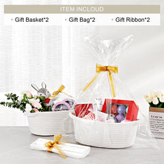 LANDNEOO woven basket with reinforced handles for easy carrying