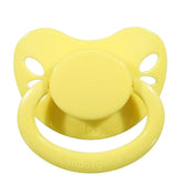 Landofgenie butterfly shield pacifier in yellow for adult comfort.