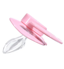 Landofgenie pacifier being wiped for easy maintenance.