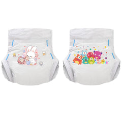 Landofgenie adult diapers with tabs showing two chic patterns for daily use.