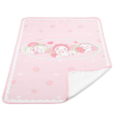Landofgenie Strawberry Cow bed pad front view for adults with cozy protection.