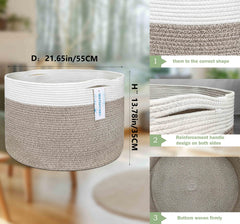 LANGYASHAN basket laundry hamper features sturdy cotton rope for easy laundry organization.