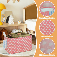 LANGYASHAN handled canvas bin easy carry for nursery and kitchen.