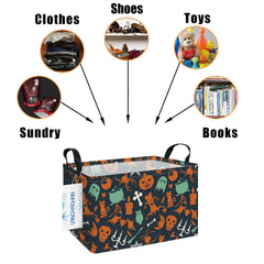 LANGYASHAN Rectangular Halloween Ghost storage bin folded storage, ready to tuck away